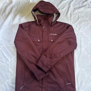 Columbia Men's Maroon Hooded Thermal Coil Jacket